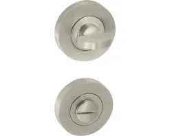 Rozet Rond Porto Met WC-/badkamersluiting Nikkel Mat