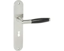 Deurkruk Paar Ensuite Op Schild Met Sleutelgat SL56 Nikkel Mat