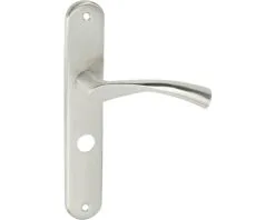 Deurkruk Paar Brova Op Schild Met WC-/badkamersluiting WC63/8 Nikkel Mat