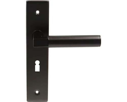 Deurkruk Paar Casa Op Schild Met Sleutelgat SL56 Zwart PVD 1 Deurkruk Paar Casa Op Schild Met Sleutelgat SL56 Zwart PVD