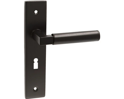 Deurkruk Paar Casa Op Schild Met Sleutelgat SL56 Zwart PVD 2 Deurkruk Paar Casa Op Schild Met Sleutelgat SL56 Zwart PVD - Afbeelding 2