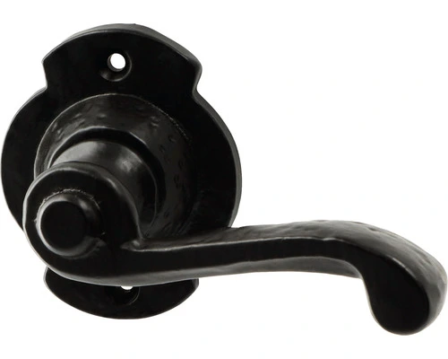 Deurkruk Paar Krul Op Rozet Zwart Mat 2 Deurkruk Paar Krul Op Rozet Zwart Mat - Afbeelding 2