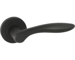 Deurkruk Paar Dalte Op Rozet Zwart Mat