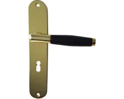 Deurkruk Paar Ensuite Op Schild Met Sleutelgat SL56 Messing