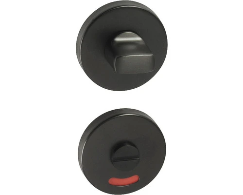 Rozet Rond Met WC-/badkamersluiting Zwart PVD 1 Rozet Rond Met WC-/badkamersluiting Zwart PVD