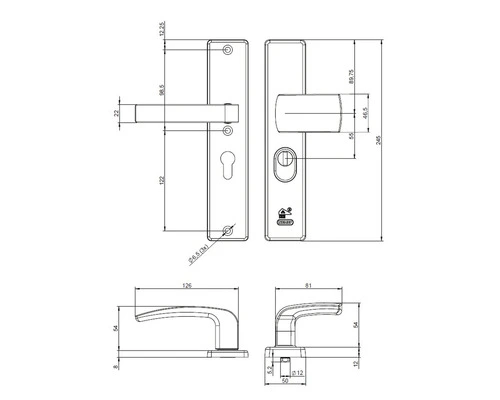 NEMEF Veiligheidsbeslag 3415-II Duw/kruk PC55 Anti-kerntrek Aluminium F1 2 NEMEF Veiligheidsbeslag 3415-II Duw/kruk PC55 Anti-kerntrek Aluminium F1 - Afbeelding 2