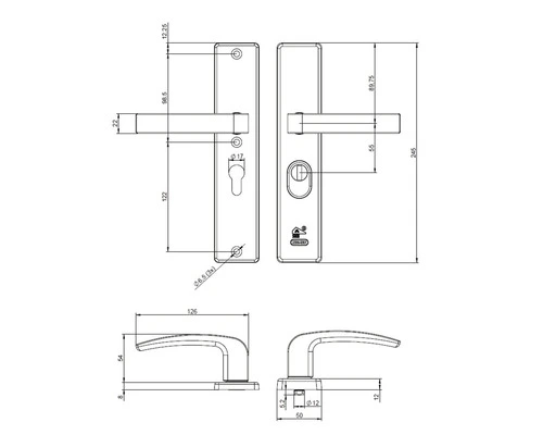 NEMEF Veiligheidsbeslag 3417-II Kruk/kruk PC55 Anti-kerntrek Aluminium F1 2 NEMEF Veiligheidsbeslag 3417-II Kruk/kruk PC55 Anti-kerntrek Aluminium F1 - Afbeelding 2