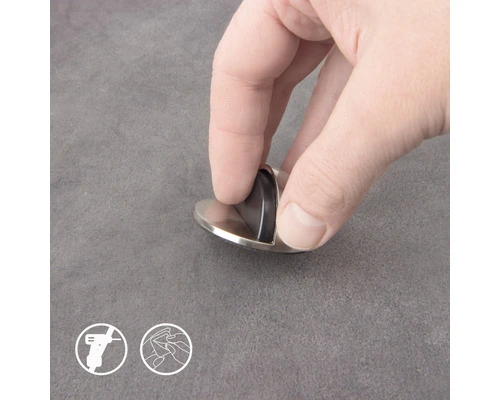 TARROX Deurstopper Ø 45x25 Mm Staal Vernikkeld 3 TARROX Deurstopper Ø 45x25 Mm Staal Vernikkeld - Afbeelding 3