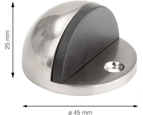 TARROX Deurstopper Ø 45x25 Mm Staal Vernikkeld 2 TARROX Deurstopper Ø 45x25 Mm Staal Vernikkeld - Afbeelding 2