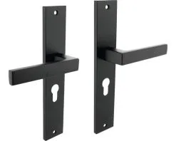 INTERSTEEL Deurkruk Paar Hera Op Schild Met Profielcilindergat PC55 Zwart Mat