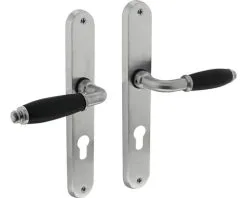 INTERSTEEL Deurkruk Paar Courgette Op Schild Met Profielcilindergat PC72 Chroom Mat