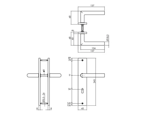 INTERSTEEL Deurkruk Paar Bastian Op Schild Met Sleutelgat SL56 Antraciet 2 INTERSTEEL Deurkruk Paar Bastian Op Schild Met Sleutelgat SL56 Antraciet - Afbeelding 2