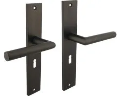 INTERSTEEL Deurkruk Paar Bastian Op Schild Met Sleutelgat SL56 Antraciet