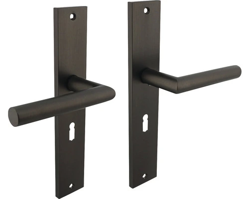 INTERSTEEL Deurkruk Paar Bastian Op Schild Met Sleutelgat SL56 Antraciet 1 INTERSTEEL Deurkruk Paar Bastian Op Schild Met Sleutelgat SL56 Antraciet