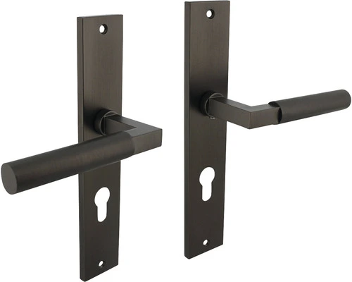 INTERSTEEL Deurkruk Paar Bau-Stil Op Schild Met Profielcilindergat PC72 Antraciet 1 INTERSTEEL Deurkruk Paar Bau-Stil Op Schild Met Profielcilindergat PC72 Antraciet