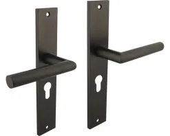 INTERSTEEL Deurkruk Paar Bastian Op Schild Met Profielcilindergat PC55 Antraciet