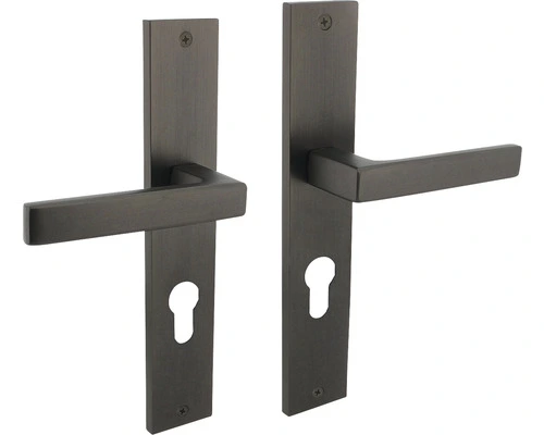 INTERSTEEL Deurkruk Paar Hera Op Schild Met Profielcilindergat PC72 Antraciet 1 INTERSTEEL Deurkruk Paar Hera Op Schild Met Profielcilindergat PC72 Antraciet