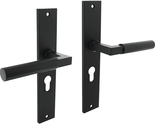 INTERSTEEL Deurkruk Paar Bau-Stil Op Schild Met Profielcilindergat PC55 Zwart Mat 1 INTERSTEEL Deurkruk Paar Bau-Stil Op Schild Met Profielcilindergat PC55 Zwart Mat