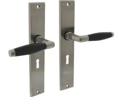 INTERSTEEL Deurkruk Paar Ton Basic Op Schild Met Sleutelgat SL56 Nikkel Mat