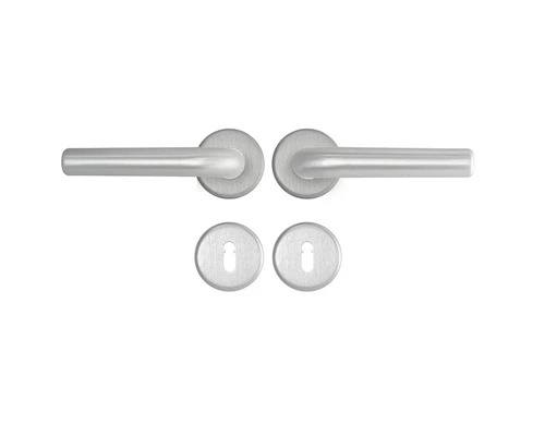 AXA Deurkruk Paar Curve Klik Met Kruk L Op Rozet Met Sleutelplaat Aluminium F1 1 AXA Deurkruk Paar Curve Klik Met Kruk L Op Rozet Met Sleutelplaat Aluminium F1