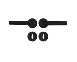 AXA Deurkruk Paar Curve Klik Met Kruk L Op Rozet Met Sleutelplaat Zwart