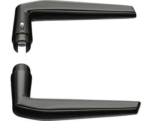 AXA Deurkruk Paar Curve Met Kruk Duim Op Schild Met Sleutelgat SL55 Zwart 2 AXA Deurkruk Paar Curve Met Kruk Duim Op Schild Met Sleutelgat SL55 Zwart - Afbeelding 2