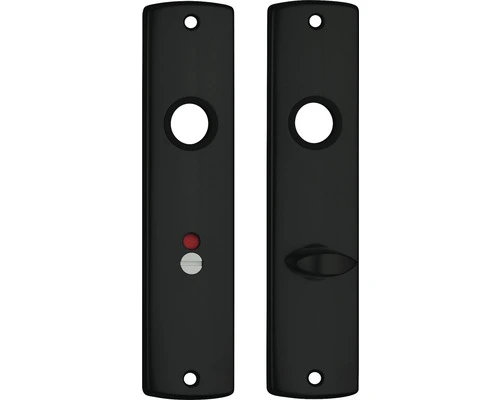 AXA Deurkruk Paar Curve Met Kruk Vlinder Op Schild Met WC-/badkamersluiting WC63/8 Zwart 2 AXA Deurkruk Paar Curve Met Kruk Vlinder Op Schild Met WC-/badkamersluiting WC63/8 Zwart - Afbeelding 2