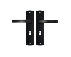 AXA Deurkruk Paar Curve Met Kruk Blok Op Schild Met Sleutelgat SL55 Zwart