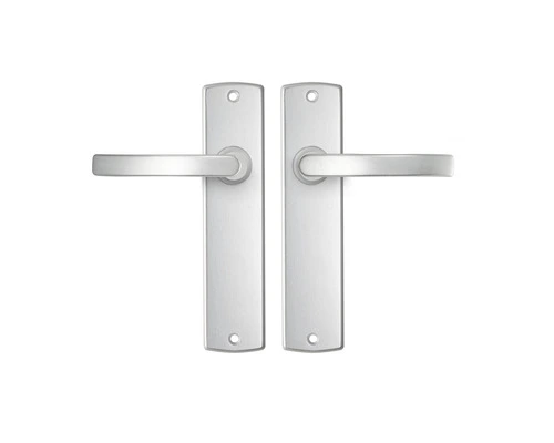 AXA Deurkruk Paar Curve Met Kruk Blok Op Blindschild Aluminium F1 1 AXA Deurkruk Paar Curve Met Kruk Blok Op Blindschild Aluminium F1