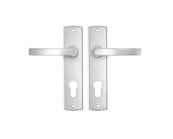 AXA Deurkruk Paar Curve Met Kruk Blok Op Schild Met Profielcilindergat PC72 Aluminium F1