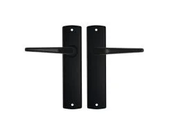 AXA Deurkruk Paar Curve Met Kruk Duim Op Blindschild Zwart