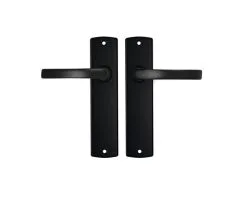 AXA Deurkruk Paar Curve Met Kruk Blok Op Blindschild Zwart