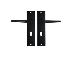 AXA Deurkruk Paar Curve Met Kruk Duim Op Schild Met Sleutelgat SL55 Zwart