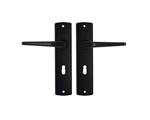 AXA Deurkruk Paar Curve Met Kruk Duim Op Schild Met Sleutelgat SL55 Zwart 1 AXA Deurkruk Paar Curve Met Kruk Duim Op Schild Met Sleutelgat SL55 Zwart