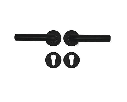 AXA Deurkruk Paar Curve Klik Met Kruk L Op Rozet Met Profielcilindergat Zwart 1 AXA Deurkruk Paar Curve Klik Met Kruk L Op Rozet Met Profielcilindergat Zwart
