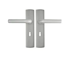 AXA Deurkruk Paar Curve Klik Met Kruk L Op Schild Met Sleutelgat SL55 Aluminium F1