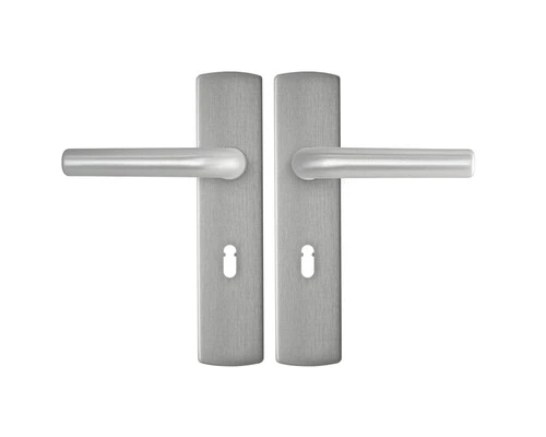 AXA Deurkruk Paar Curve Klik Met Kruk L Op Schild Met Sleutelgat SL55 Aluminium F1 1 AXA Deurkruk Paar Curve Klik Met Kruk L Op Schild Met Sleutelgat SL55 Aluminium F1