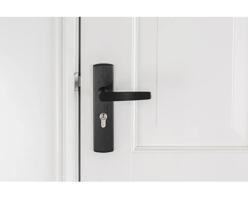 AXA Deurkruk Paar Curve Klik Met Kruk Curve Op Schild Met Profielcilindergat PC55 Zwart 4 AXA Deurkruk Paar Curve Klik Met Kruk Curve Op Schild Met Profielcilindergat PC55 Zwart - Afbeelding 4