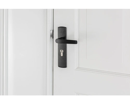 AXA Deurkruk Paar Curve Klik Met Kruk Curve Op Schild Met Profielcilindergat PC55 Zwart 9 AXA Deurkruk Paar Curve Klik Met Kruk Curve Op Schild Met Profielcilindergat PC55 Zwart - Afbeelding 9