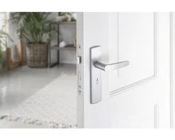 AXA Deurkruk Paar Curve Klik Met Kruk Curve Op Schild Met WC-/badkamersluiting WC63/8 Aluminium F1 -Sloten Verkoopwinkel DV 8 10602659 02 4c DE 20221005104757 1