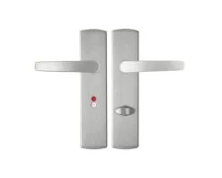 AXA Deurkruk Paar Curve Klik Met Kruk Curve Op Schild Met WC-/badkamersluiting WC63/8 Aluminium F1