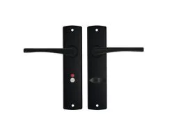 AXA Deurkruk Paar Curve Met Kruk Vlinder Op Schild Met WC-/badkamersluiting WC63/8 Zwart