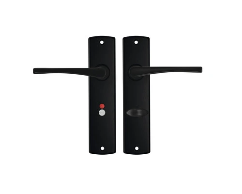 AXA Deurkruk Paar Curve Met Kruk Vlinder Op Schild Met WC-/badkamersluiting WC63/8 Zwart 1 AXA Deurkruk Paar Curve Met Kruk Vlinder Op Schild Met WC-/badkamersluiting WC63/8 Zwart