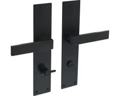 INTERSTEEL Deurkruk Paar Amsterdam Op Schild Met WC-/badkamersluiting WC78/8 Zwart Mat