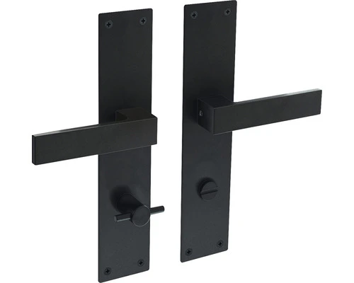 INTERSTEEL Deurkruk Paar Amsterdam Op Schild Met WC-/badkamersluiting WC78/8 Zwart Mat 1 INTERSTEEL Deurkruk Paar Amsterdam Op Schild Met WC-/badkamersluiting WC78/8 Zwart Mat