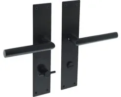 INTERSTEEL Deurkruk Paar Jura Op Schild Met WC-/badkamersluiting WC78/8 Zwart Mat