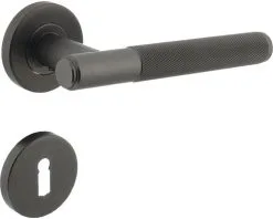 INTERSTEEL Deurkruk Paar Rombo Op Rozet Met Sleutelgat Antraciet