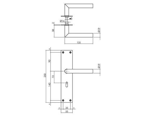 INTERSTEEL Deurkruk Paar Jura Op Schild Met Sleutelgat SL72 Zwart Mat 2 INTERSTEEL Deurkruk Paar Jura Op Schild Met Sleutelgat SL72 Zwart Mat - Afbeelding 2