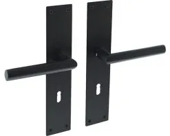 INTERSTEEL Deurkruk Paar Jura Op Schild Met Sleutelgat SL72 Zwart Mat