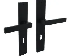 INTERSTEEL Deurkruk Paar Hera Op Schild Met Sleutelgat SL72 Zwart Mat